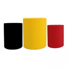 Capas Trio Cilindros Colorido Preto Amarelo Vermelho