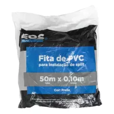 Fita Pvc Ar Split 50m Linear X 0.10m Largura Cor Preta Eos