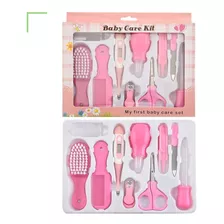 Kit Higiene E Cuidado Bebê Recém Nascido 10 Peças Cor Rosa