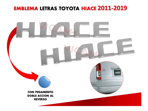 Emblema Para Cajuela Compatible Con Toyota Hiace 2011-2019 Foto 2