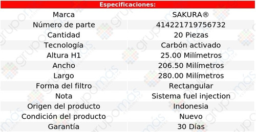 Caja 20 Filtros De Cabina Carbn Activado Golf L4 2.0l 93/03 Foto 2