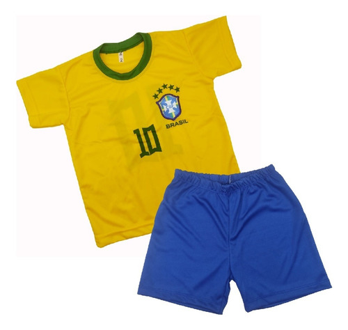 Uniforme Infantil Conjunto Jogador Seleção Brasil Futebol