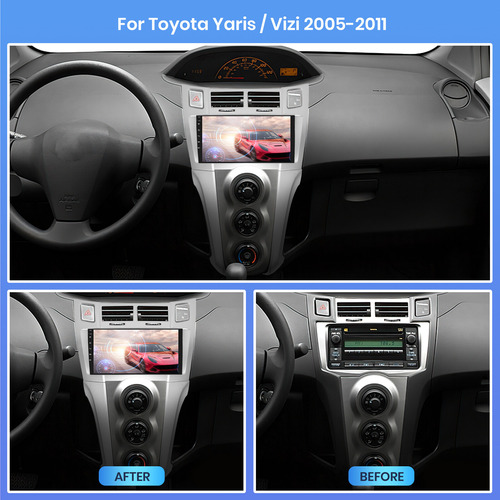 Radio De Coche De 9 Pulgadas 2+64 G Para Toyota Yaris/vizi 2 Foto 2