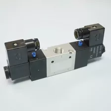 Válvula Direcional 3/2 Vias Duplo Solenoide 3/8 C/ Bobina