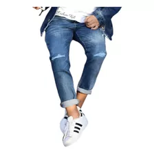 Calça Jeans Infantil Menino Destroyed Rasgada No Joelho