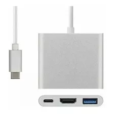 Adaptador Hub Usb Tipo C + 3.0 + Hdmi 4k Para Macbook Air M1