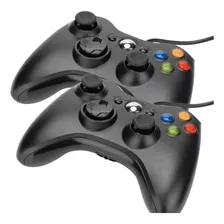 Kit 2 Controle Compatível Para Xbox 360 Pc Com Fio Joystick