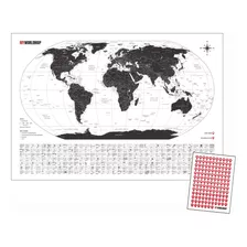 Mapa Mundi Viagens 3.000 Cidades Bandeiras Adesivo Pins - A1