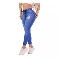 Capri Cosário Feminina Moda Calça Jeans Cintura Média Botões