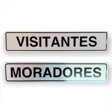 Kit 2 Placas De Sinalização 5x25 - Visitantes E Moradores