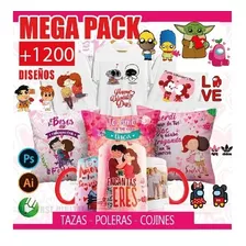 +1200 Plantillas Sublimación San Valentin Amor Tazas Poleras