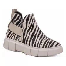 Estampa Zebra Tenis Cano Médio Com Elastico Sola De Borracha