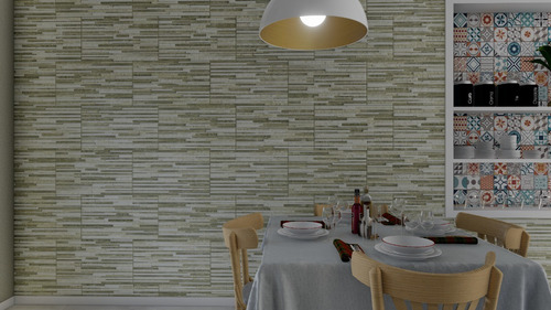 Ceramica Simil Piedra 30x45 Cortines 1ra Crayon Olive Pared