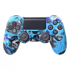 Capa Antiderrapante Case Silicone Camuflada Controle Ps4+1 Par Grip Gratis 