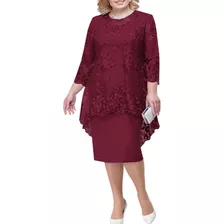 Elegante Conjunto De Vestido De Encaje Para Mujer