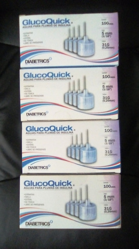 Agujas Pluma Insulina Glucoquick 31g X 5mm X 100 Unidades