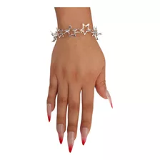 Pulsera Estrellas Caladas Plata Sólida Ley.925 