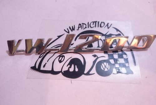 Emblema Letrero Vw 1200 Vocho Tapa Motor Metal Aluminio Vw Foto 5