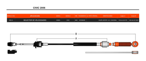 Chicote Para Caja De Velocidades Honda Civic Estandar 2006 Foto 5