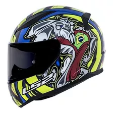 Capacete Ls2 Ff353 Alex Barros Amarelo Azul