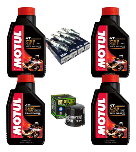 Kit Afinacion Motul 7100 Hf Ngk R6r R1 Gsxr Zx6r Zx10 1000rr Foto 5