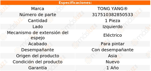 1- Espejo Izquierdo Cx-9 2016/2023 Tong Yang Foto 2