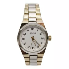 Reloj Pulsera Analogo Dama Metal Combinado Soho Ch360g Cuota