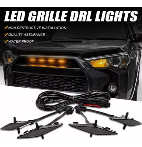 Kit 4 Luces Led Drl Parrilla Toyota Tacoma mbar Cable Univ Foto 5