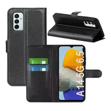 Capa Capinha Carteira P/ Galaxy A14 5g Flip Porta Cartões Cor Preto Para Galaxy A14 5g