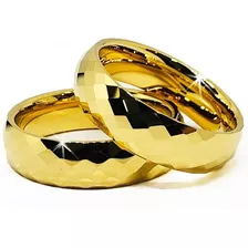 Par De Alianças Ouro 18k Banhada Tungstênio Casamento 6mm