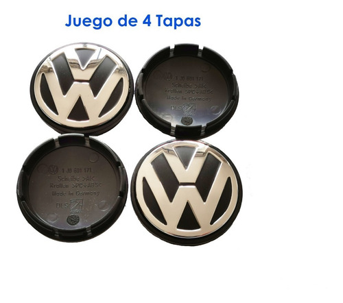 4 Tapas Centro De Rin Volkswagen Vw, A4, Vento, Polo,52mm Foto 2