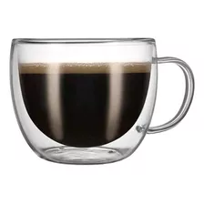 Taza Jarra De Vidrio Doble Pared Con Asa Para Té Café 80ml