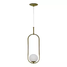 Lustre Pendente Moderno Oval Ring Dourado Tipo Bola Quarto 