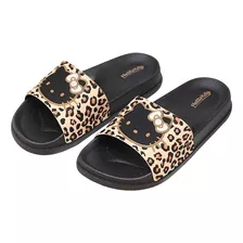 Kitty Chinelos Planos Com Estampa Leopardo,estilo Feminino