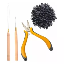 Kit Para Alongamento Mega Hair Micro Link Alicate E Agulhas