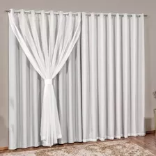 Cortina P/sala Voil C/forro Microfibra 5,00x2,50 Decoração 