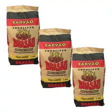 Kit 3 Carvão 7 Kg Vegetal Churrasco Eucalipto 100% Ecologico