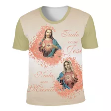 Camiseta Imaculado Coração De Jesus E Maria