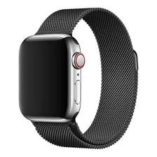 Malla Metalica Tipo Milanese Para Apple Watch 42mm 44mm Color Negro