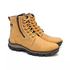 Bota Em Couro Masculino Trylha Cat-trail Sola Costurada Gel