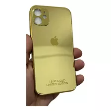 Funda Rígida Dorada Gold Para iPhone 11 12 13 14 Pro Max