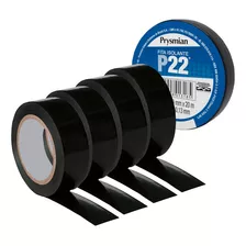 Kit 4 Fitas Isolantes P22 19mm X 20m Preta 750v Prysmian