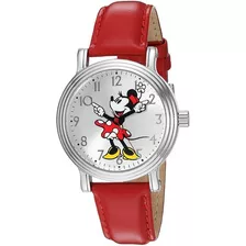 Reloj Minnie Mouse Disney Mujer Niña W002760 Vintage Rojo 