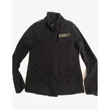 Parka Negra Tipo Militar Matelasse Abrigada Rapsodia Ginebra