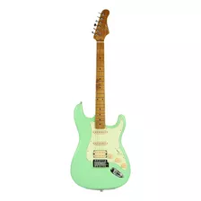 Guitarra Eléctrica Stratocaster Pro Smiger Micros Alnico Color Surf Green Material Del Diapasón Maple Carbonizado Laqueado Orientación De La Mano Diestro