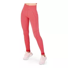 Calça Legging Fitness Sem Costura-v04 Vermelho Com Rosa