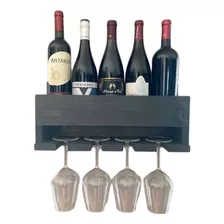 Cantinera Mini Bar Porta Vinos De Madera Rustico Cava Pared