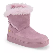 Bota Bibi Feminina Rosa Urban Boots Com Pelinho Quentinha