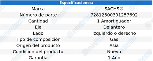 1 Amortiguador Gas Del Izq/der Ford Excursion 00 Al 06 Sachs Foto 2