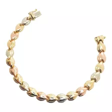 Pulsera 3 Oros 20cm Oro Italiano 18k Ley 750